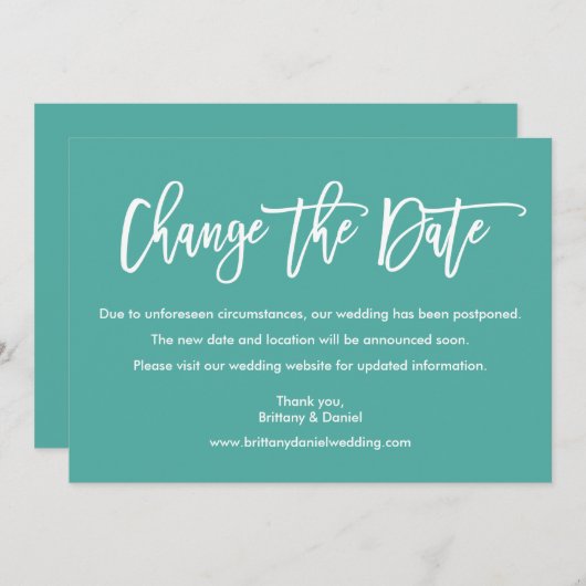 Script De Brosse Moderne Modifier La Carte Turquoi (Devant / Derrière)