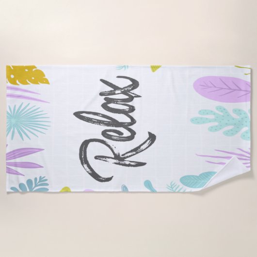 Script de brosse relax | Serviette de plage tropic (Devant)