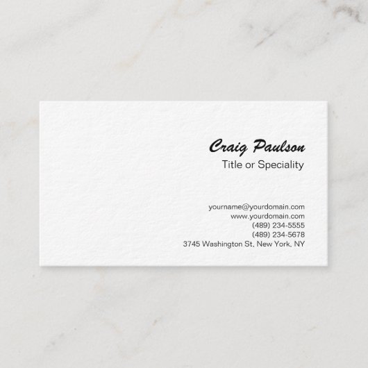 Script de brosse ultra épais Carte de visite noir (Devant)