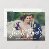 script de brosse unique mariage merci carte photo (Devant / Derrière)