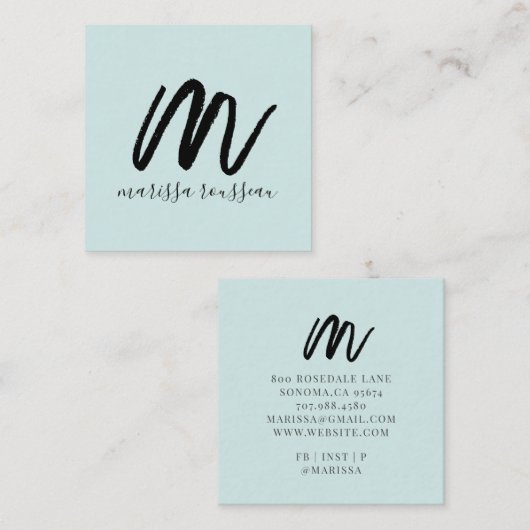 Script de Brûlure Noire Nom initial Carte d'appel  (Devant / Derrière)