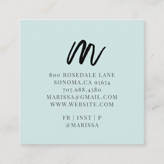 Script de Brûlure Noire Nom initial Carte d'appel (Dos)