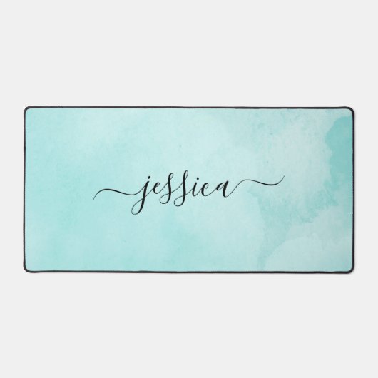 Script de calligraphie à l'aquarelle Chic Aqua (Recto)