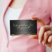 Script de calligraphie Carte de visite d'or noir