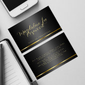 Script de calligraphie Carte de visite d'or noir