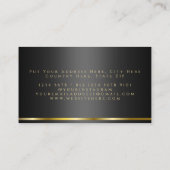 Script de calligraphie Carte de visite d'or noir (Dos)