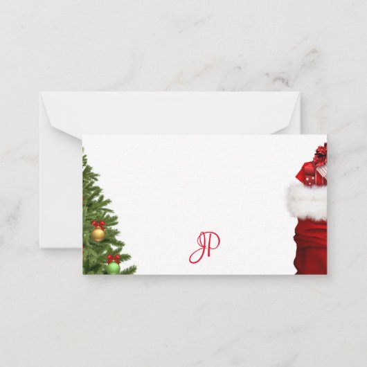 Script de calligraphie de Noël Monogramme Modèle (Dos)