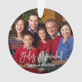 Script de calligraphie Feliz Navidad Photo Red Bac (devant)