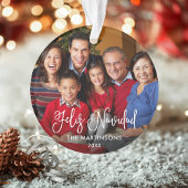 Script de calligraphie Feliz Navidad Photo Red Bac