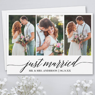 Script de calligraphie juste marié Mariage Carte p