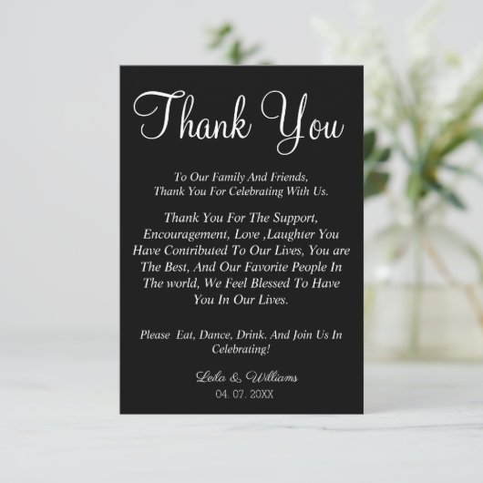 Script de calligraphie minimaliste Mariage Merci (Debout devant)