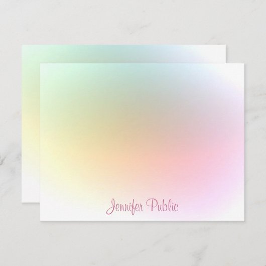 Script de calligraphie Modèle coloré tendance mode (Devant / Derrière)