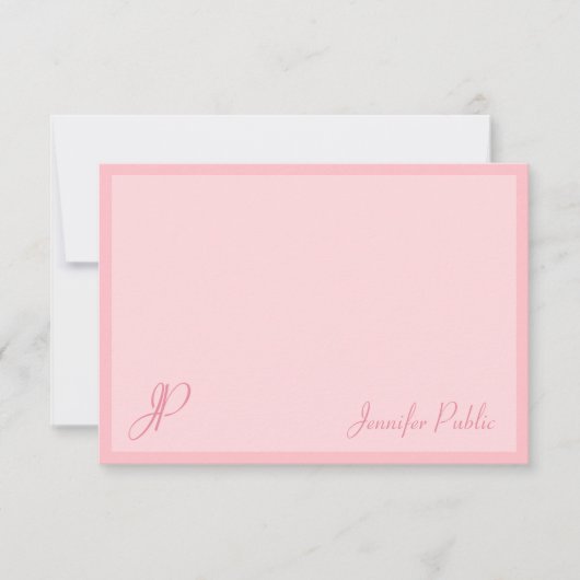 Script de calligraphie Modèle de monogramme rose (Devant)