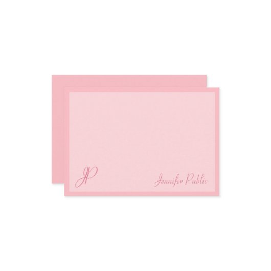 Script de calligraphie Modèle de monogramme rose (Devant/Arrière en situation)