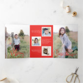 Script de calligraphie rouge gras Carte photo de v (Intérieur)