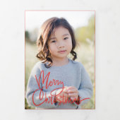 Script de calligraphie rouge gras Carte photo de v (Page de couverture)