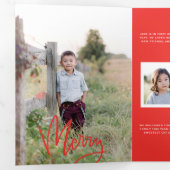 Script de calligraphie rouge gras Carte photo de v (Intérieur en premier)