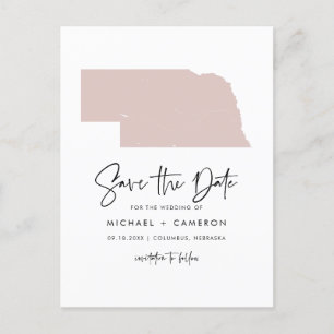 Script de carte Blush Pink Nebraska Enregistrer la