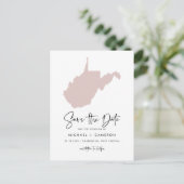 Script de carte de Blush Pink West Virginia Enregi (Debout devant)