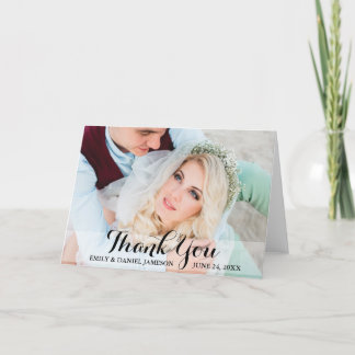 Script de carte pliable de photo de mariage Merci