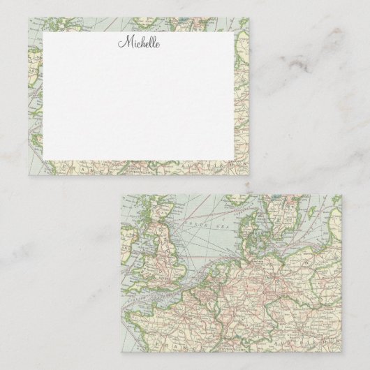 Script de carte vintage personnalisé (Devant / Derrière)