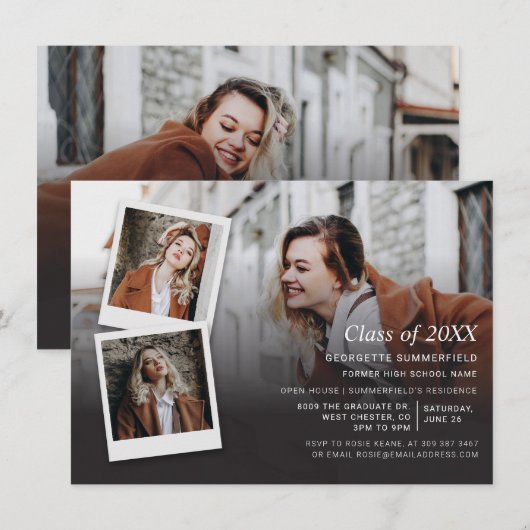 Script de collage photo pour invitation à une fête (Devant / Derrière)