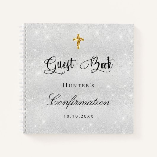 Script de confirmation du livre d'hôtes argent nom (Devant)