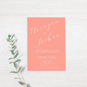 Script de corail moderne Printemps Invitation de m