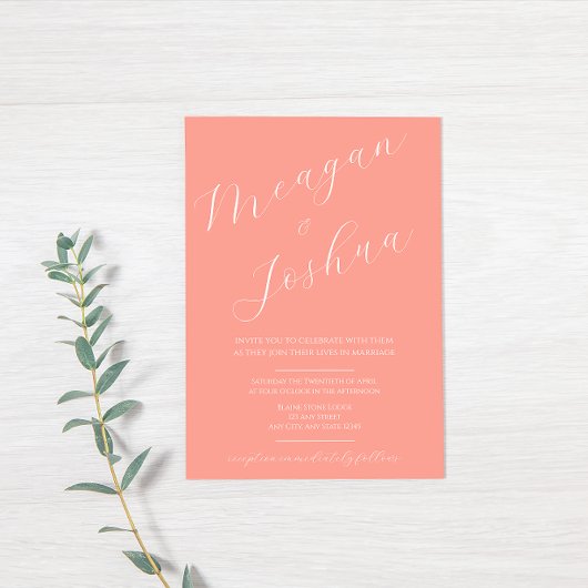 Script de corail moderne Printemps Invitation de m