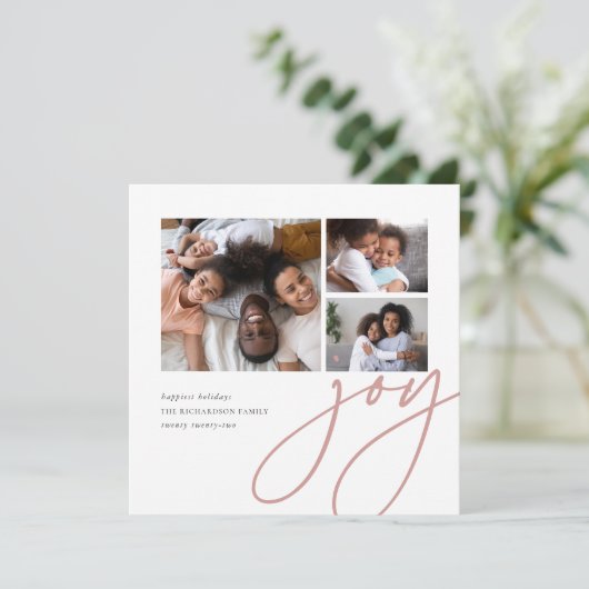 Script de hachage | 3 Photo Collage Carte de vacan (Debout devant)