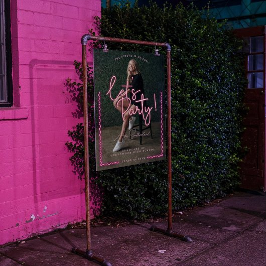 Script de lumière moderne rose Neon Wavy Photo de