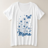 Script de maman florale avec papillon bleu (Design devant)