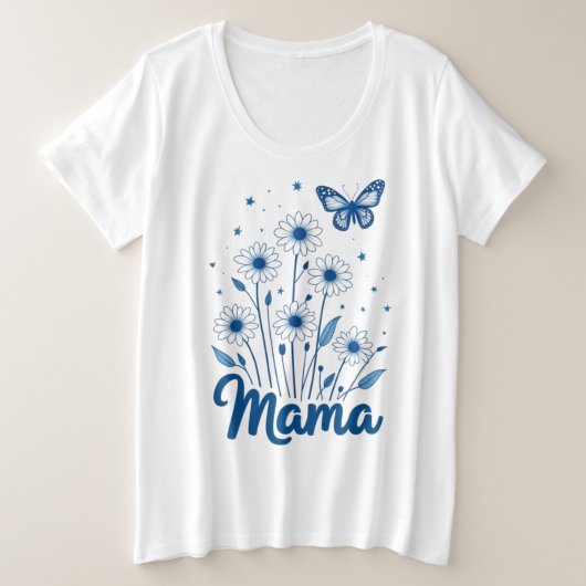 Script de maman florale avec papillon bleu (Design devant)