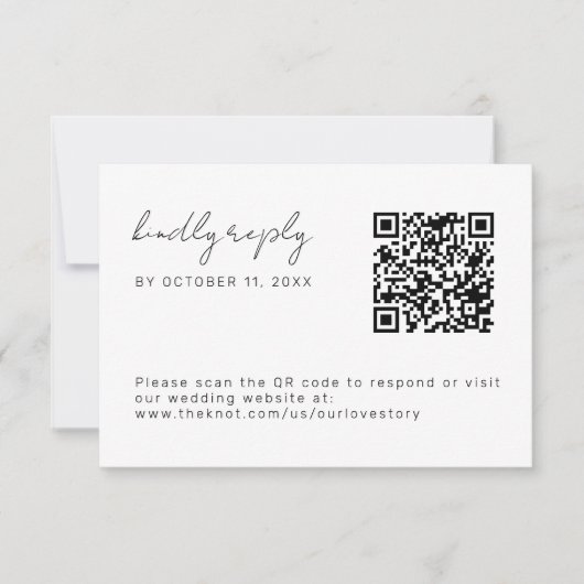 Script de Mariage minimal Carte RSVP de code QR si (Devant)