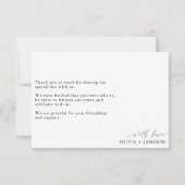 Script de Merci minimaliste simple | Noir (Dos)