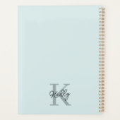 Script de Monogramme bleu aquatique moderne (Dos)