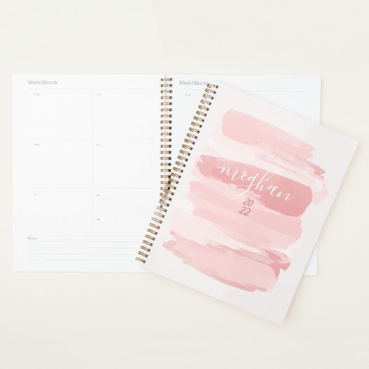 Script de monogramme Dreamy Blush Rose Aquarelle (Devant avec enveloppe)