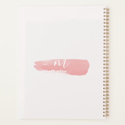 Script de monogramme Dreamy Blush Rose Aquarelle (Dos)