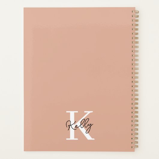 Script de monogramme rose vierge moderne (Dos)