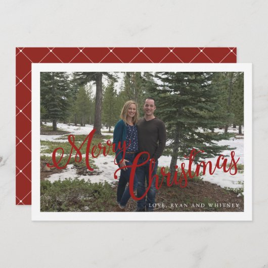 Script de Noël - carte photo de vacances. (Devant / Derrière)