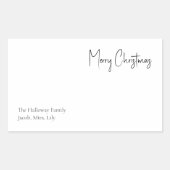 Script de Noël moderne Étiquette cadeau de famille (Devant)