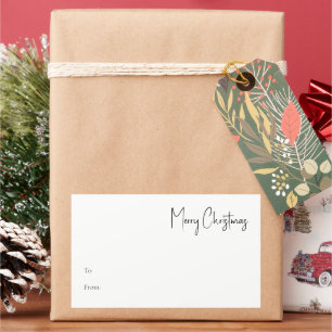 Script de Noël moderne Grand Rectangle Étiquette c