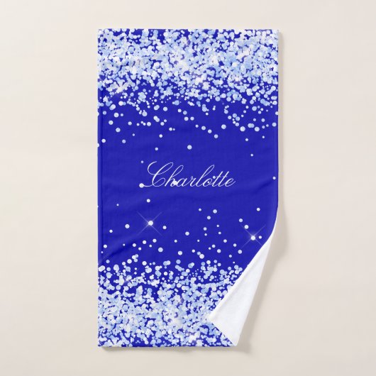 Script de nom bleu royal (Serviette à main)