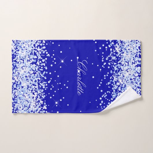 Script de nom bleu royal (Serviette à main)