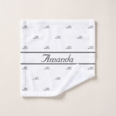 Script de nom de motif de couple noir blanc (Gant de toilette)