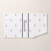 Script de nom de motif de couple noir blanc (Serviette à main)