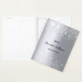 Script de nom de parties scintillant en argent (Devant avec enveloppe)