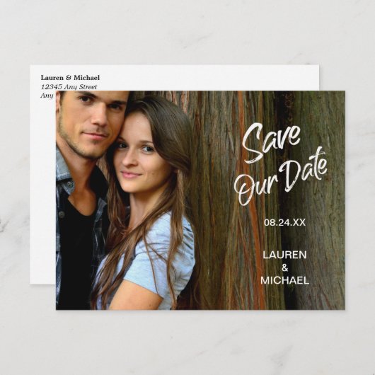 Script de pinceau blanc Enregistrer la carte posta (Devant / Derrière)