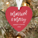 Script de pinceau moderne Marié & Joyeux Coeur Mar<br><div class="desc">Script de brosse moderne marié et joyeux Mariage Ornement de coeur</div>