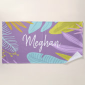 Script de pinceau monogramme | Serviette de plage  (Devant)